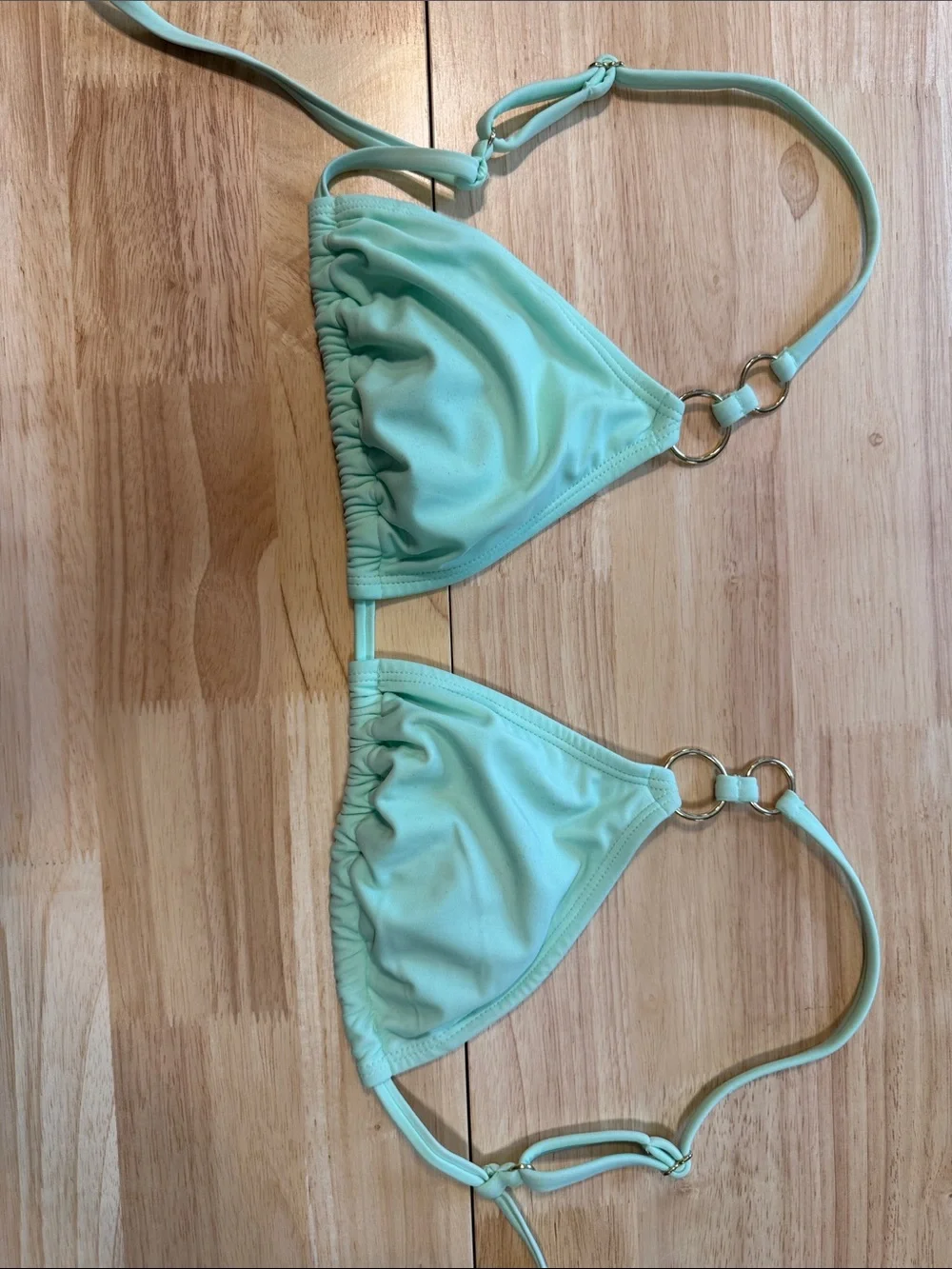 wild fable Mint Green Bikini Top with Gold Rings